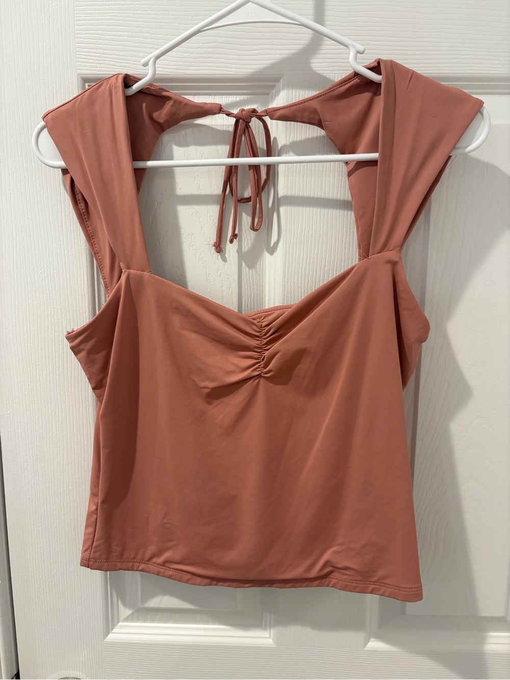 Pink Rose Mauve-Rose Ruched Tie-Back Top